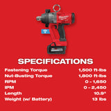 Milwaukee 2867-22 M18 FUEL 1" High Torque Impact Wrench w/ ONE-KEY Kit