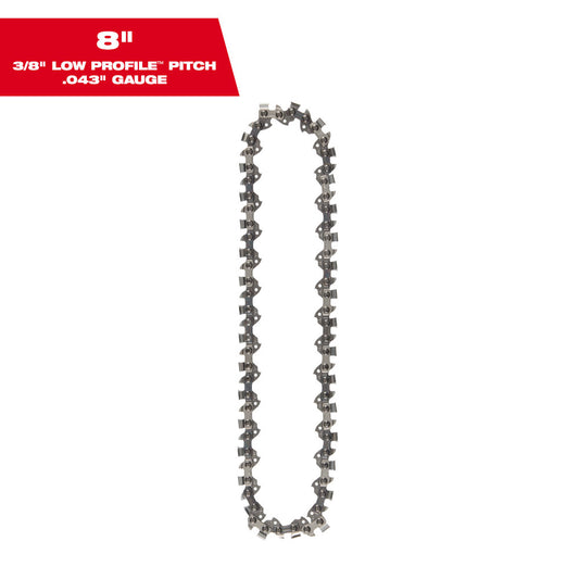 Milwaukee 49-16-2750 8" 3/8" LOW PROFILE Pitch, .043" Gauge Saw Chain