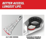 Milwaukee 48-22-9513 15pc Metric Flex Head Ratcheting Combination Wrench Set
