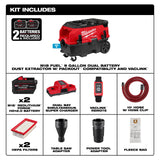 Milwaukee 0888-22HD M18 FUEL 9 Gallon Dual Battery Dust Extractor w/ PACKOUT Compatibility and VACLINK Kit