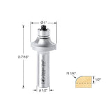 Amana Tool - 49506 Carbide Tipped Corner Round 1/4 Radius x 1" Dia x 1/2 Shank