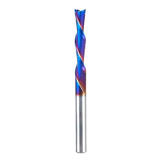 Amana Tool Solid Carbide Spektra Extreme Tool Life Spiral Plunge Router Bit Down-Cut, 46503-K, 1/4 Dia x 1-3/8 CH x 1/4 SHK 3-1/8 Inch Long