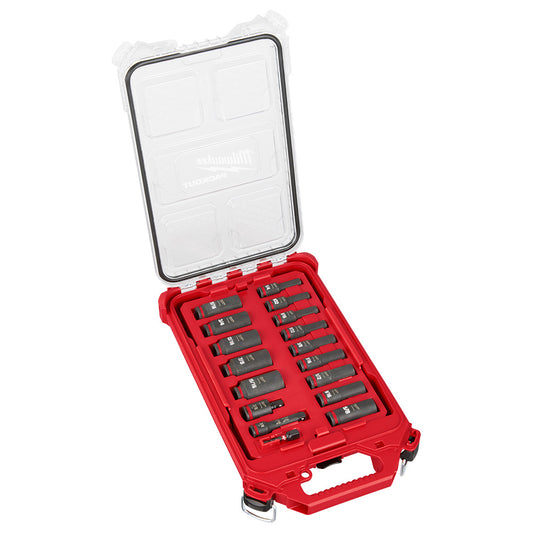 Milwaukee 49-66-6800 SHOCKWAVE Impact Duty Socket 3/8ÃƒÂ¢Ã¢â€šÂ¬Ã‚Â Dr 17PC SAE PACKOUT Set