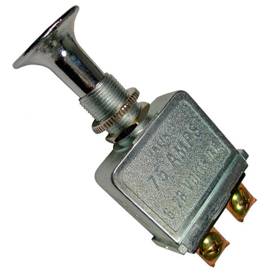 Pico 5522PT Push/Pull On-Off Switch SPST 1/2" Hole Chrome Knob 2 Screws 6-28V 75A  1/pk