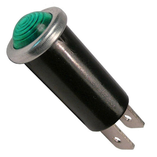 Pico 5526PT Indicator Light Illuminated Green 1/2" Mount Hole 1/4" Tabs 12V 16A 1/pk