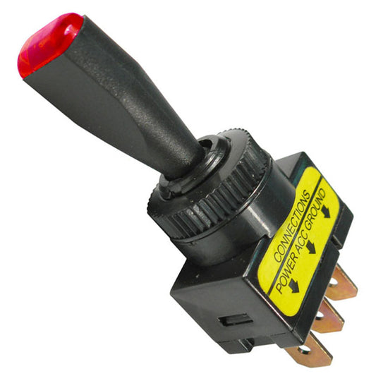 Pico 5560PT On-Off Toggle Illuminated LED Red SPST Switch 1/2" Hole 1/4" Tabs 12V 10A 1/pk