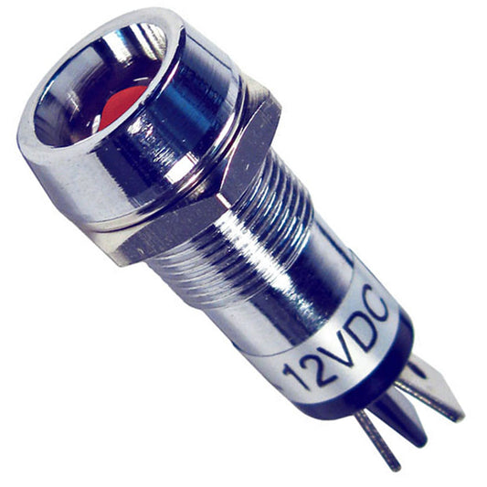 Pico 5564PT Indicator Light Illuminated LED Red 1/2" Mount Hole 1/4" Tabs 12V 15A 1/pk