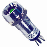 Pico 5567PT Indicator Light Illuminated LED Green 1/2" Mount Hole 1/4" Tabs 12V 15A 1/pk