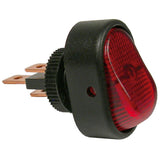 Pico 5580PT On-Off Oblong Rocker Illuminated Red Switch 1/2" Mt Hole 1/4" Tab 12V 25A 1/pk