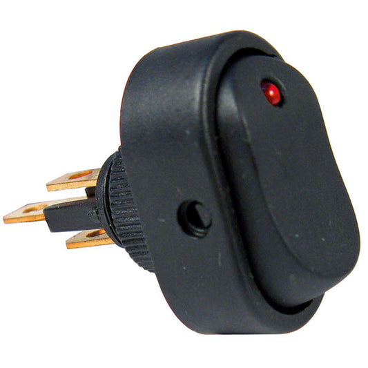 Pico 5584PT On-Off Oblong Rocker Illuminated Red LED Switch 1/2" Hole 1/4" Tab 12V 25A 1/pk