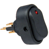 Pico 5584PT On-Off Oblong Rocker Illuminated Red LED Switch 1/2" Hole 1/4" Tab 12V 25A 1/pk