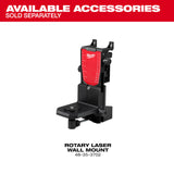 Milwaukee 3704-21T M18 Red Exterior Dual Slope Rotary Laser Level Kit w/ Receiver, Remote, Grade Rod & Tripod
