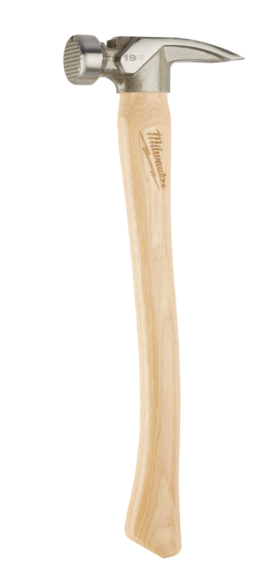 Milwaukee 48-22-9419 19oz Milled Face Hickory Wood Framing Hammer
