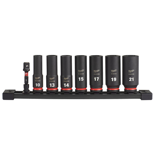 Milwaukee 49-66-7021 8PC SHOCKWAVE Impact Duty 3/8" Drive Metric Deep 6 Point Socket Set