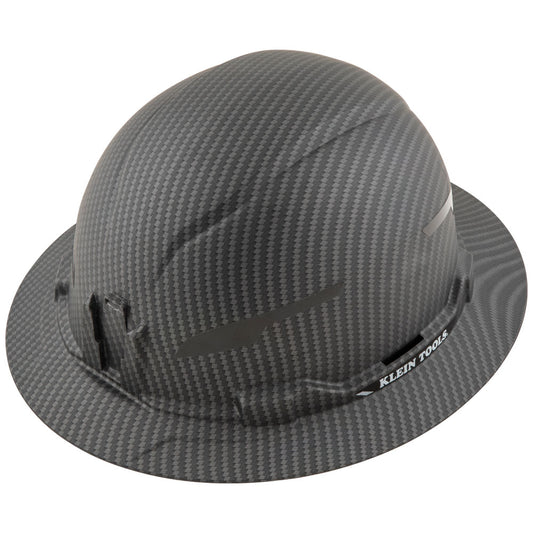 Klein 60345 Hard Hat, Premium KARBN™ Pattern, Non-Vented Full Brim, Class E