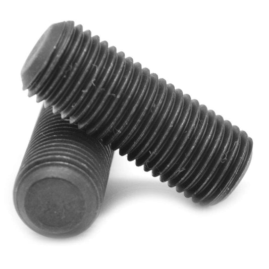 M5-0.8 x 12MM Black Socket Set Screw Flat Point DIN 913