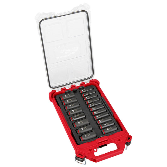 Milwaukee 49-66-6801 SHOCKWAVE Impact Duty Socket 3/8Ã¢â‚¬Â Dr 19PC MM PACKOUT Set
