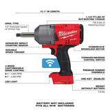 Milwaukee 2769-20 M18 FUEL 1/2 in. Extended Anvil Controlled Torque Impact Wrench with ONE-KEY