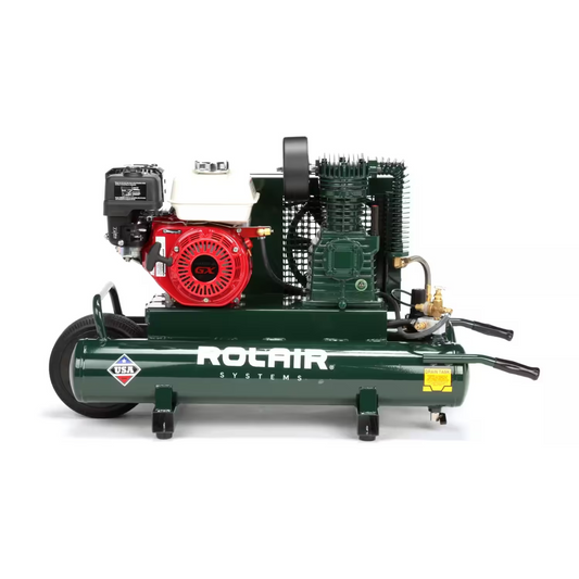 Rolair 6590HK18-0001,  196 cc (6.5 HP) Honda Gas Portable Belt Drive Air Compressor