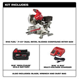 Milwaukee 2733-21 M18 FUEL 7-1/4” Dual Bevel Sliding Compound Miter Saw Kit
