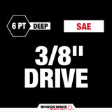 Milwaukee 49-66-6800 SHOCKWAVE Impact Duty Socket 3/8ÃƒÂ¢Ã¢â€šÂ¬Ã‚Â Dr 17PC SAE PACKOUT Set