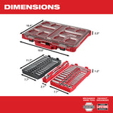 Milwaukee 48-22-9486 1/4 in. & 3/8 in. 106 Pc. Ratchet and Socket Set in PACKOUT - SAE & Metric