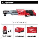 Milwaukee 2558-22 M12 FUEL 1/2 in. Ratchet 2 Battery Kit