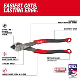 Milwaukee MT558A 8" Angled Head Diagonal Comfort Grip Cutting Pliers (USA)