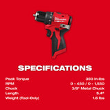 Milwaukee 3494-22 M12 Subcompact Brushless 2-Tool Combo Kit
