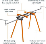 BORA Universal Miter Saw Stand with Quick Release Tool Mounting System- Portable Miter Saw Stand 500 Lbs Max Weight Load - 34-inch Height with Outrigger Arms Up to 114 Inches - PM-4000, Orange