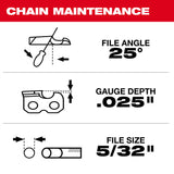 Milwaukee 49-16-2744 14" .325" LOW PROFILE Pitch, .043" Gauge Saw Chain