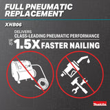 Makita XNB06Z 18V LXT Lithium-Ion Brushless Cordless 2-1/2” Angled Finish Nailer, 16 Ga., Tool Only