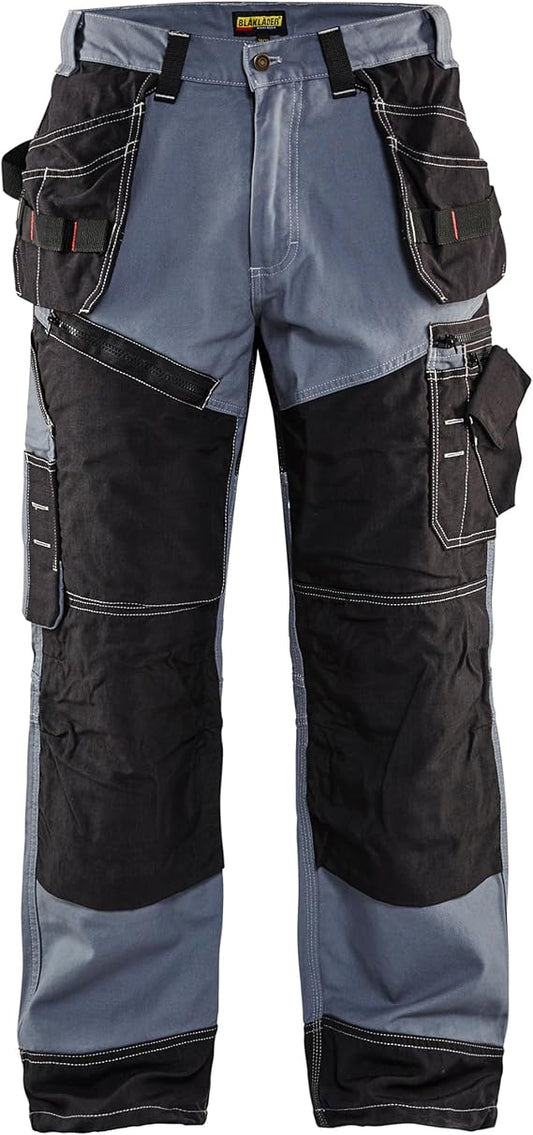 Blaklader Men's X1600 Cotton Durable Work Pants with Cordura Reinforced Pockets Grey