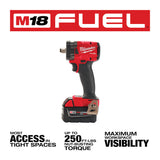 Milwaukee 2855-22R M18 FUEL 1/2" Compact Impact Wrench w/ Friction Ring Kit