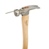 Milwaukee 48-22-9419 19oz Milled Face Hickory Wood Framing Hammer