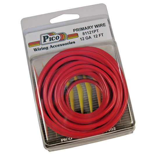 Pico 81121PT 12 AWG Red Primary Wire Copper Stranded Conductor With PVC Jacket 12ft/pk