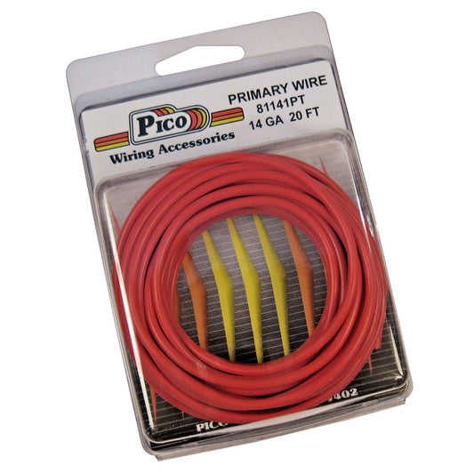 Pico 81141PT 14 AWG Red Primary Wire Copper Stranded Conductor With PVC Jacket 20ft/pk