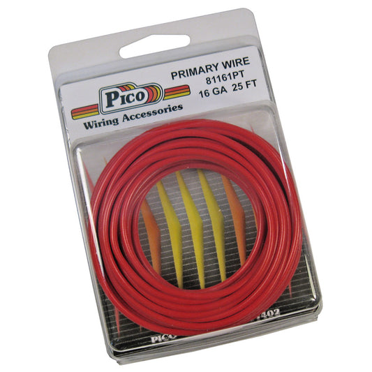 Pico 81161PT 16 AWG Red Primary Wire Copper Stranded Conductor With PVC Jacket 25ft/pk