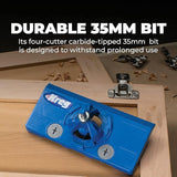 Kreg KHI-HINGE Concealed Hinge Jig – Precision Cabinet Door Hinge Tool – Drill Guide for Concealed (Euro) Cabinet Hinge Installation – Adjustable Boring Jig – 35mm cup-style concealed hinges