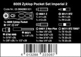 Wera Tools 05004283001 8009 Zyklop Pocket Set Imperial 2, Ratchet Set, 18 Pieces, Black Green