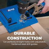 KREG KHI-Pull Cabinet Hardware Jig - for Cabinet Door Handles - Drilling Guide for Cabinet Doors - Creates Straight, Even Holes - Durable Drill Guides