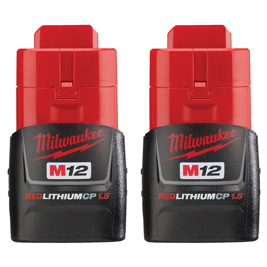 🎁 Milwaukee 48-11-2411 M12 REDLITHIUM 1.5Ah Compact Battery Pack (2 Piece) (100% off)