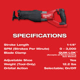 Milwaukee 2722-20 M18 FUEL SUPER SAWZALL