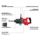 Milwaukee 2869-20 M18 FUEL 1 in. D-Handle Ext Anvil High Torque Impact Wrench w/ ONE-KEY