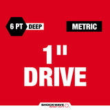 Milwaukee 49-66-6627 SHOCKWAVE Impact Duty 1" Drive 33mm Deep 6 Point Socket