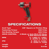 Milwaukee 3010-22 M18 FUEL 1/2" HTIW & 3/8" MTIW Automotive Combo Kit