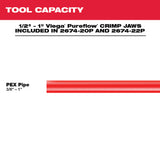 Milwaukee 2674-22P M18 Short Throw Press Tool Kit w/ Viega PureFlow Jaws