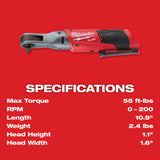 Milwaukee 2557-20 M12 FUEL 3/8 in. Ratchet