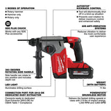 Milwaukee 2912-22 M18 FUEL 1 in SDS Plus Rotary Hammer Kit
