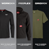 Milwaukee 603G-M FREEFLEX Hybrid Work Tee - Short Sleeve - Gray M